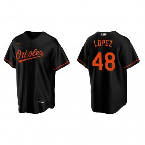 Jorge Lopez Men's Baltimore Orioles Black Alternate Replica Jersey