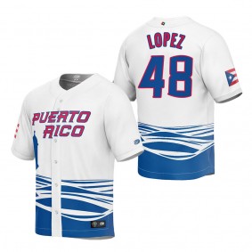 Jorge Lopez Men's Puerto Rico Baseball White 2023 World Baseball Classic Replica Jersey