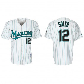 Jorge Soler Florida Marlins White Teal 30th Anniversary Throwback Jersey