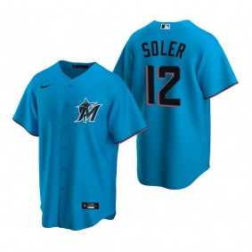 Miami Marlins Jorge Soler Nike Blue Replica Alternate Jersey