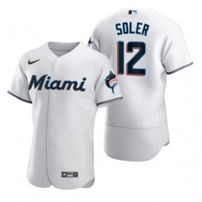 Men's Miami Marlins Jorge Soler White Authentic Home Jersey