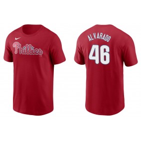 Men's Philadelphia Phillies Jose Alvarado Red Name & Number T-Shirt