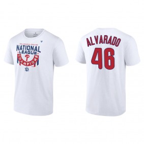 Jose Alvarado Philadelphia Phillies White 2022 National League Champions Locker Room T-Shirt