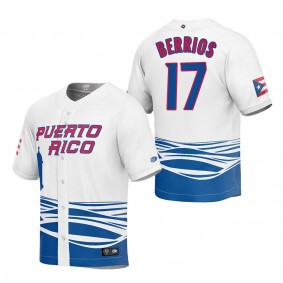 Jose Berrios Men's Puerto Rico Baseball White 2023 World Baseball Classic Replica Jersey