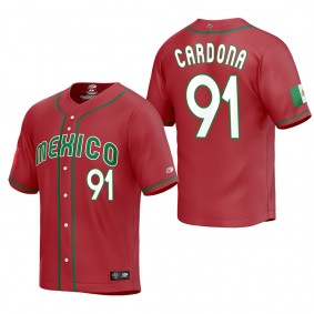 Jose Cardona Mexico Baseball Red 2023 World Baseball Classic Replica Jersey