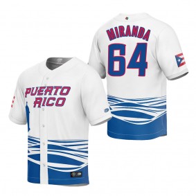 Jose Miranda Men's Puerto Rico Baseball White 2023 World Baseball Classic Replica Jersey