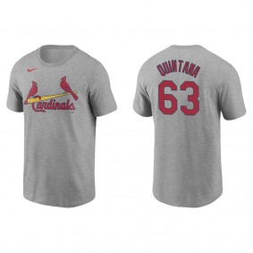 Men's St. Louis Cardinals Jose Quintana Gray Name & Number T-Shirt