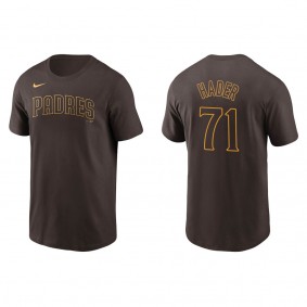 Men's San Diego Padres Josh Hader Brown Name & Number Nike T-Shirt