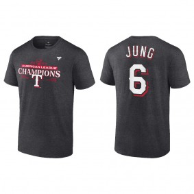 Men's Josh Jung Texas Rangers Charcoal 2023 American League Champions T-Shirt
