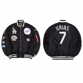 Men's Los Angeles Dodgers Julio Urias Black Alpha Industries Jacket