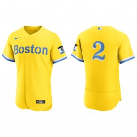 Justin Turner Boston Red Sox Nike Gold Light Blue City Connect Authentic Jersey