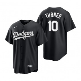 Los Angeles Dodgers Justin Turner Nike Black White 2021 All Black Fashion Replica Jersey