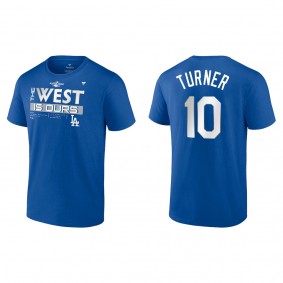 Justin Turner Los Angeles Dodgers Royal 2022 NL West Division Champions Locker Room T-Shirt
