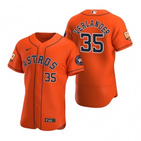 Men's Houston Astros Justin Verlander Orange 60th Anniversary Authentic Jersey