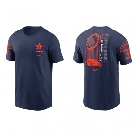 Justin Verlander Houston Astros Navy 2022 World Series Champions Roster T-Shirt
