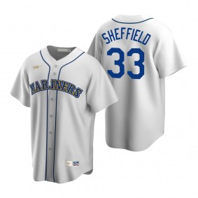 Seattle Mariners Justus Sheffield Nike White Cooperstown Collection Home Jersey