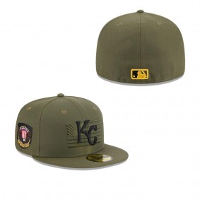 Men's Kansas City Royals Green 2023 Armed Forces Day On-Field 59FIFTY Fitted Hat