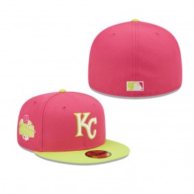 Men's Kansas City Royals Pink 2015 World Series Champions Beetroot Cyber 59FIFTY Fitted Hat