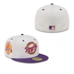 Men's Kansas City Royals White Purple 40th Anniversary Grape Lolli 59FIFTY Fitted Hat
