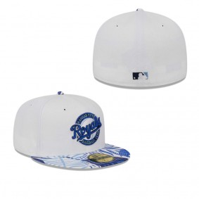 Men's Kansas City Royals White Royal Flamingo 59FIFTY Fitted Hat