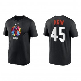 Keegan Akin Baltimore Orioles Black 2023 City Connect Large Logo T-Shirt