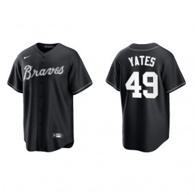 Braves Kirby Yates Black White Replica Official Jersey