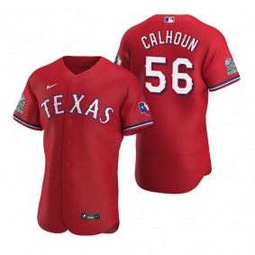 Men's Texas Rangers Kole Calhoun Scarlet Authentic Alternate Jersey