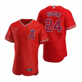 Men's Los Angeles Angels Kurt Suzuki Nike Red Authentic Alternate Jersey