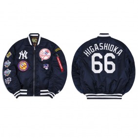 Men's New York Yankees Kyle Higashioka Navy Alpha Industries Jacket