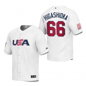Kyle Higashioka Youth USA Baseball White 2023 World Baseball Classic Replica Jersey