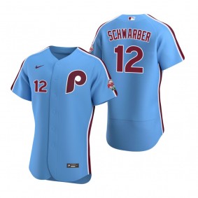 Men's Philadelphia Phillies Kyle Schwarber Light Blue Authentic Alternate Jersey