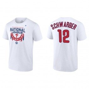 Kyle Schwarber Philadelphia Phillies White 2022 National League Champions Locker Room T-Shirt