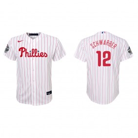 Kyle Schwarber Youth Philadelphia Phillies White 2022 World Series Home Replica Jersey