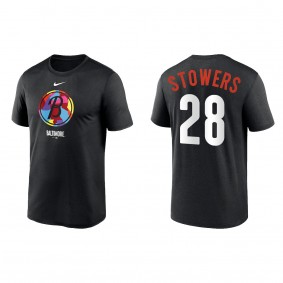 Kyle Stowers Baltimore Orioles Black 2023 City Connect Large Logo T-Shirt
