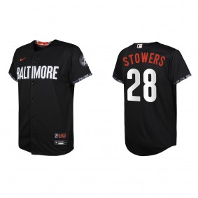 Kyle Stowers Youth Baltimore Orioles Black 2023 City Connect Replica Jersey