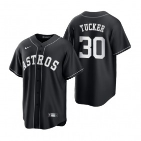 Houston Astros Kyle Tucker Nike Black White 2021 All Black Fashion Replica Jersey