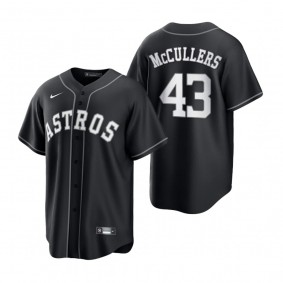 Men's Houston Astros Lance McCullers Nike Black White 2021 All Black Fashion Replica Jersey