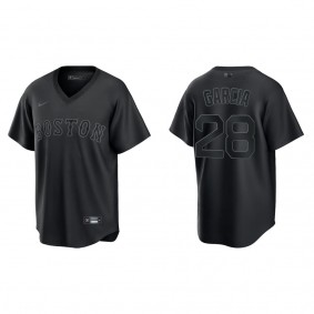 Leury Garcia Men's Chicago White Sox Black Pitch Black Fashion Replica Jersey
