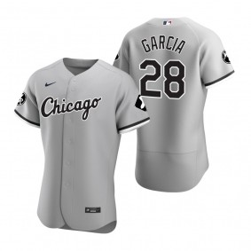Men's Chicago White Sox Leury Garcia Nike Gray MR Patch Authentic Jersey