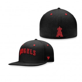 Men's Los Angeles Angels Black Iconic Wordmark Fitted Hat
