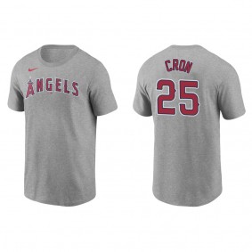 Men's Los Angeles Angels C.J. Cron Gray Name Number T-Shirt
