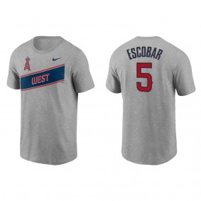 Men's Los Angeles Angels Eduardo Escobar Gray Little League Classic Wordmark T-Shirt