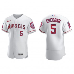 Men's Los Angeles Angels Eduardo Escobar White Authentic Home Jersey