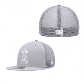 Men's Los Angeles Angels Gray 2023 On-Field Batting Practice 59FIFTY Fitted Hat