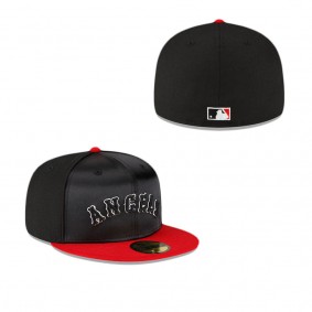 Los Angeles Angels Just Caps Black Satin 59FIFTY Fitted Hat