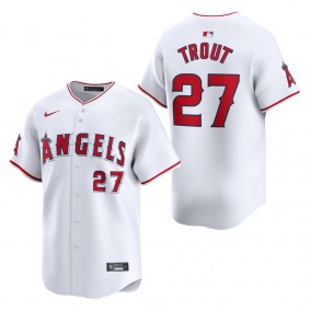 Men's Los Angeles Angels Mike Trout White Home Limited Player Jersey