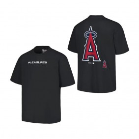 Men's Los Angeles Angels PLEASURES Black Ballpark T-Shirt