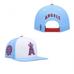 Los Angeles Angels Pro Standard Blue Raspberry Ice Cream Drip Snapback Hat White Light Blue