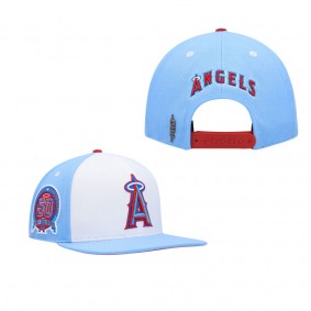 Men's Los Angeles Angels Pro Standard White Light Blue Blue Raspberry Ice Cream Drip Snapback Hat