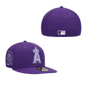 Men's Los Angeles Angels Purple Lavender Undervisor 59FIFTY Snapback Hat